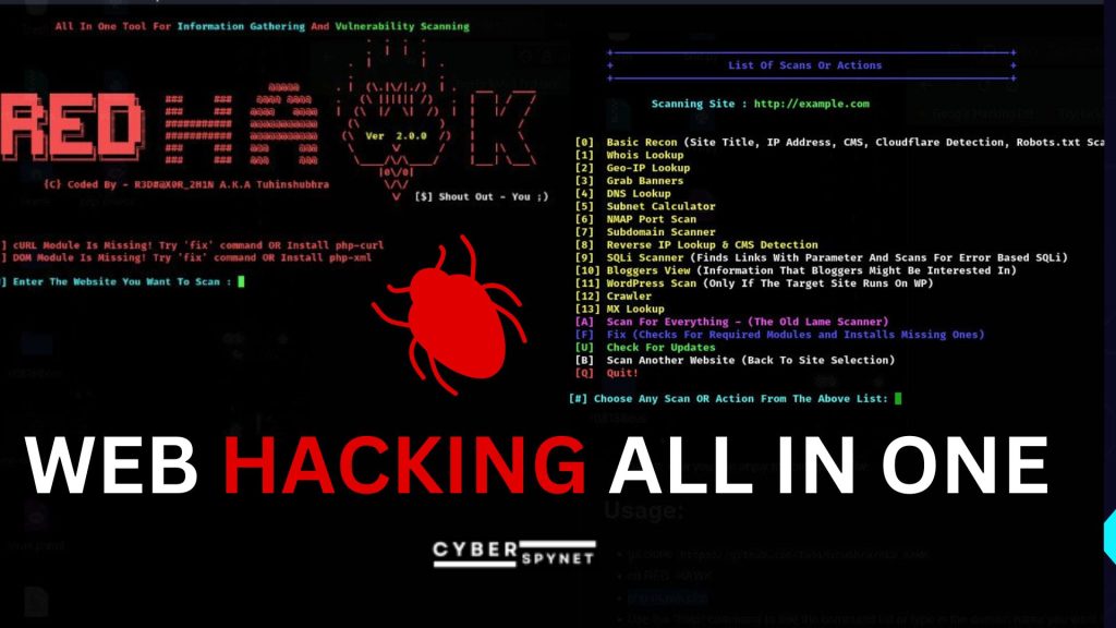 Web Hacking: RedHawk the All-in-One Tool for Ethical Hackers